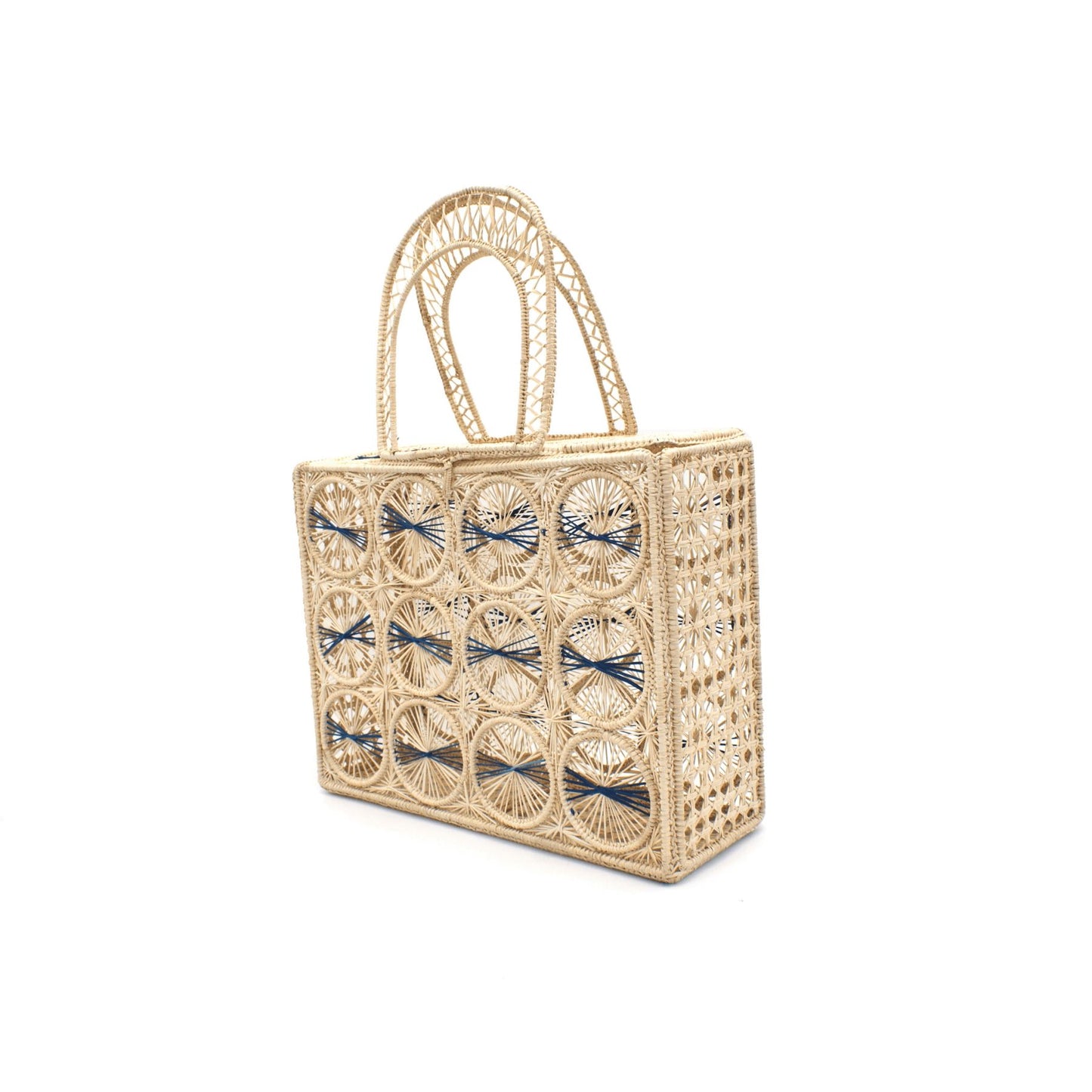 Cage Toquilla Straw Canasta Handbag BAG WASHEIN 