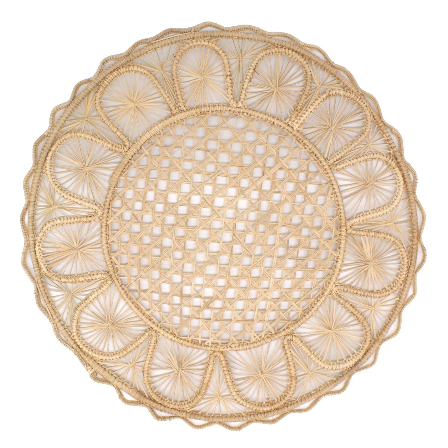 Natural Straw Neutral Sun Round Placemats Placemats WASHEIN 