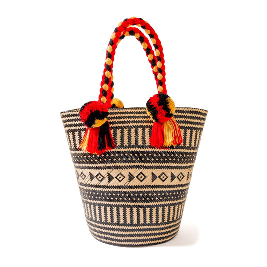 Premium Black Summer Woven Straw Basket Bag BAG WASHEIN 