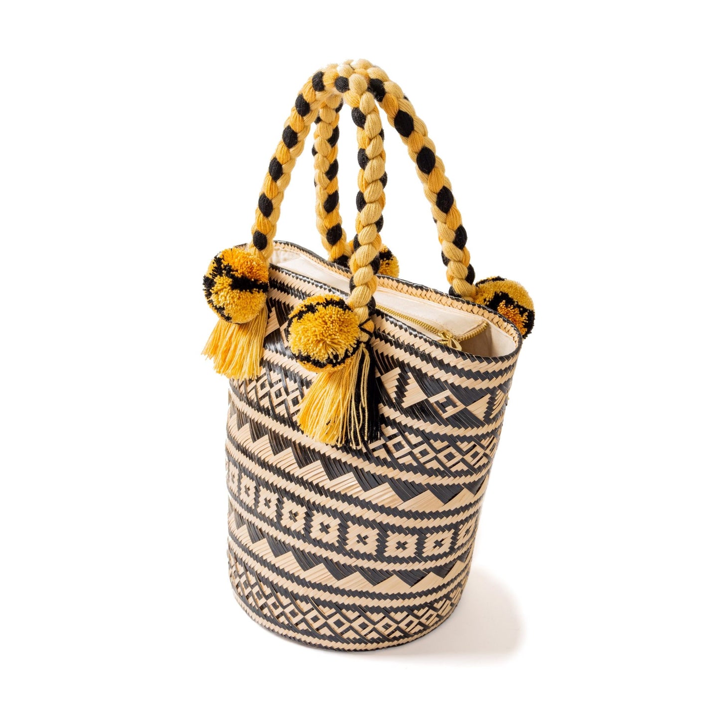 Premium Black Woven Straw Basket Bag BAG WASHEIN 